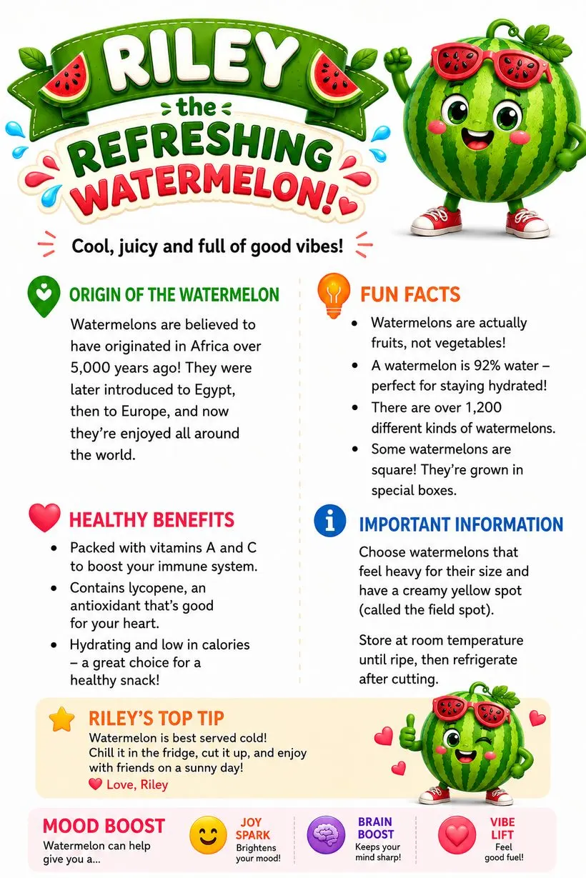 Riley the Refreshing Watermelon facts