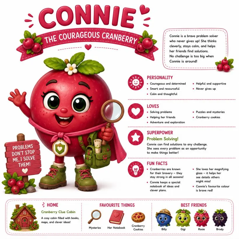 Connie the Courageous Cranberry facts