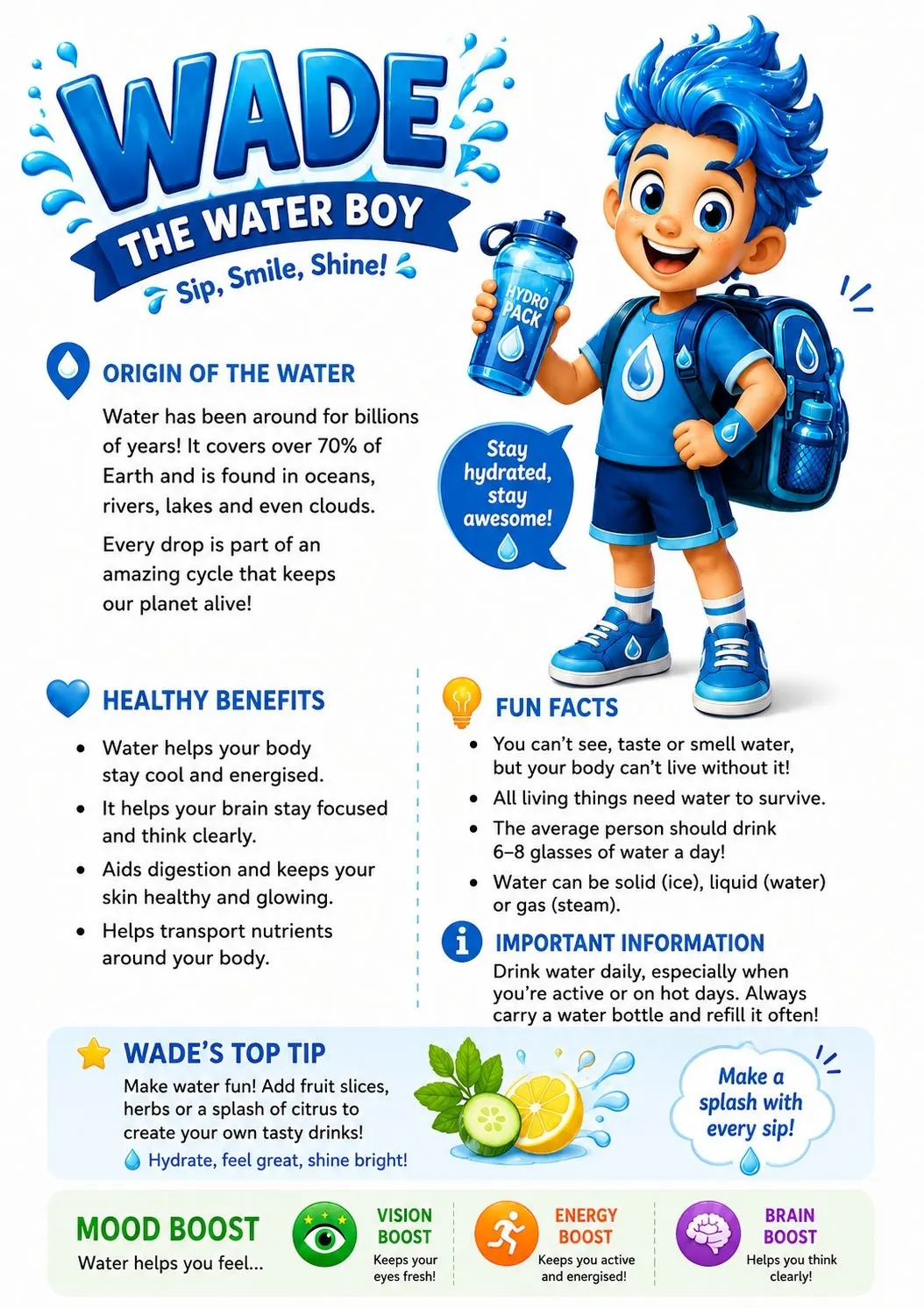 Wade the Water Boy facts