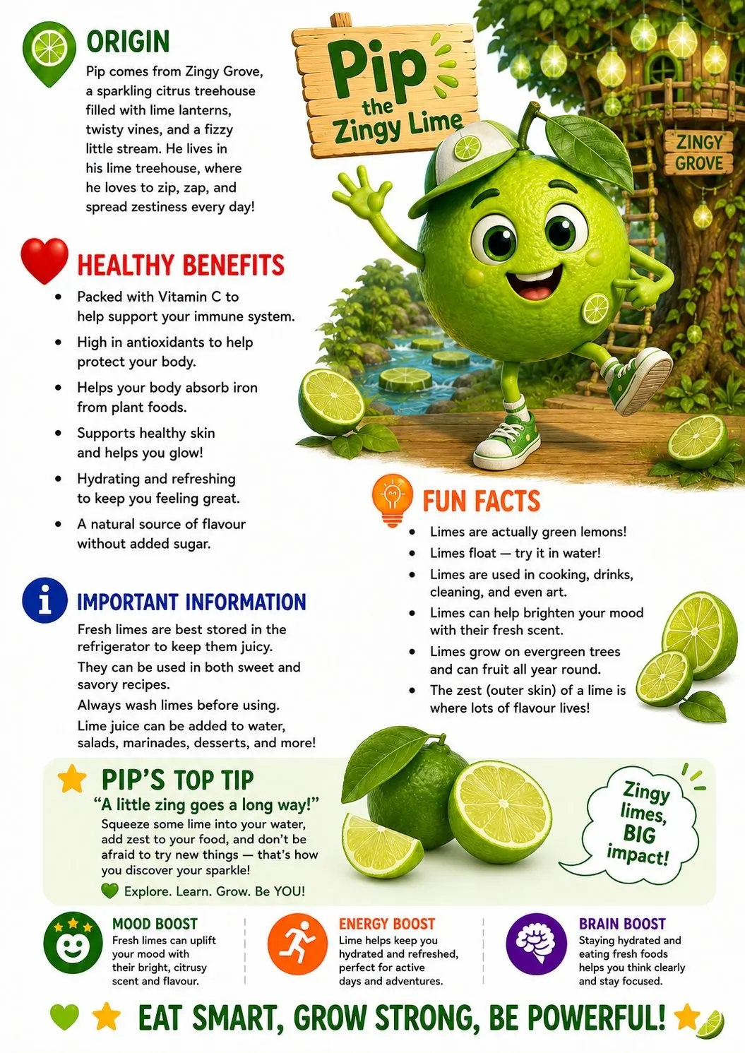 Pip the Zingy Lime facts
