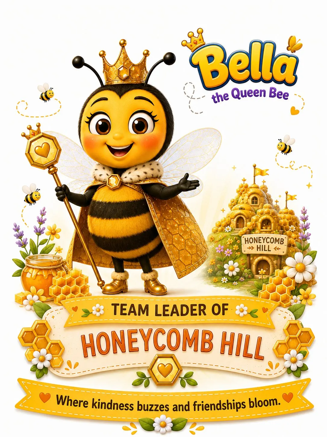 Bella the Queen Bee — Team Leader of Honeycomb Hill